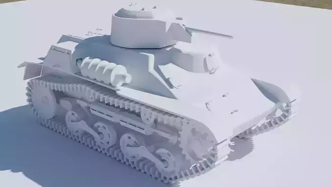 Type 97 Te-Ke tankette Low-poly 3D model