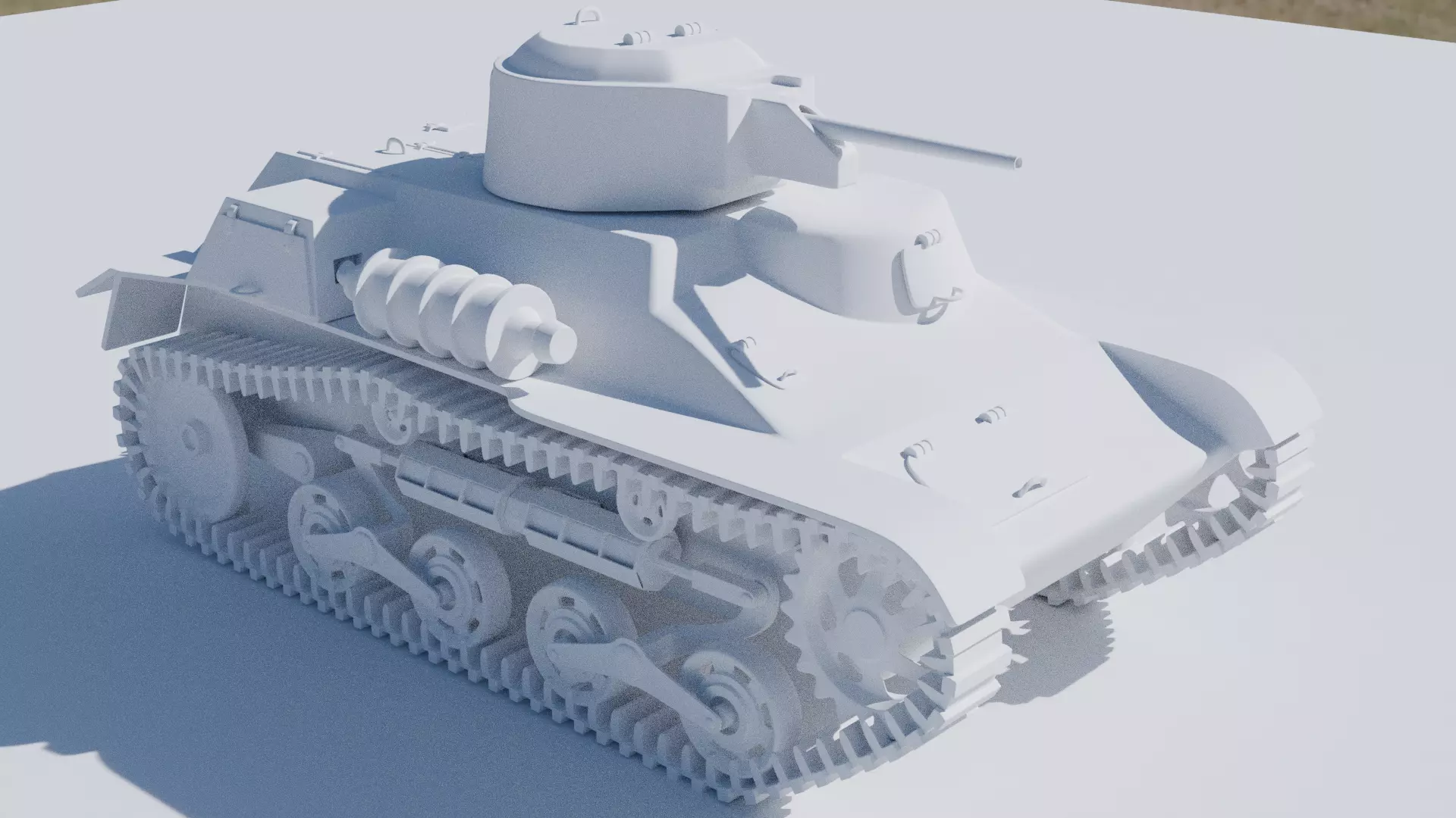 Type 97 Te-Ke tankette Low-poly 3D model_0