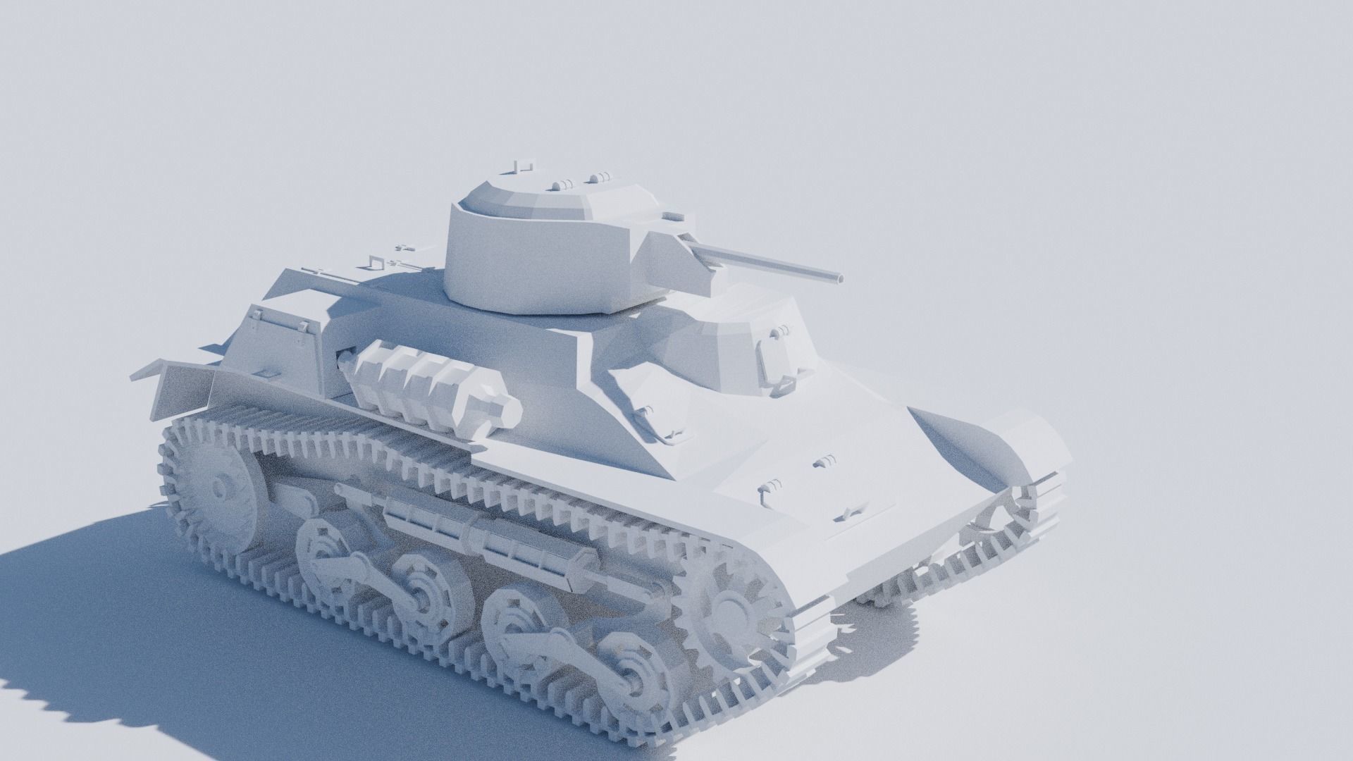 Type 97 Te-Ke tankette Low-poly 3D model_1