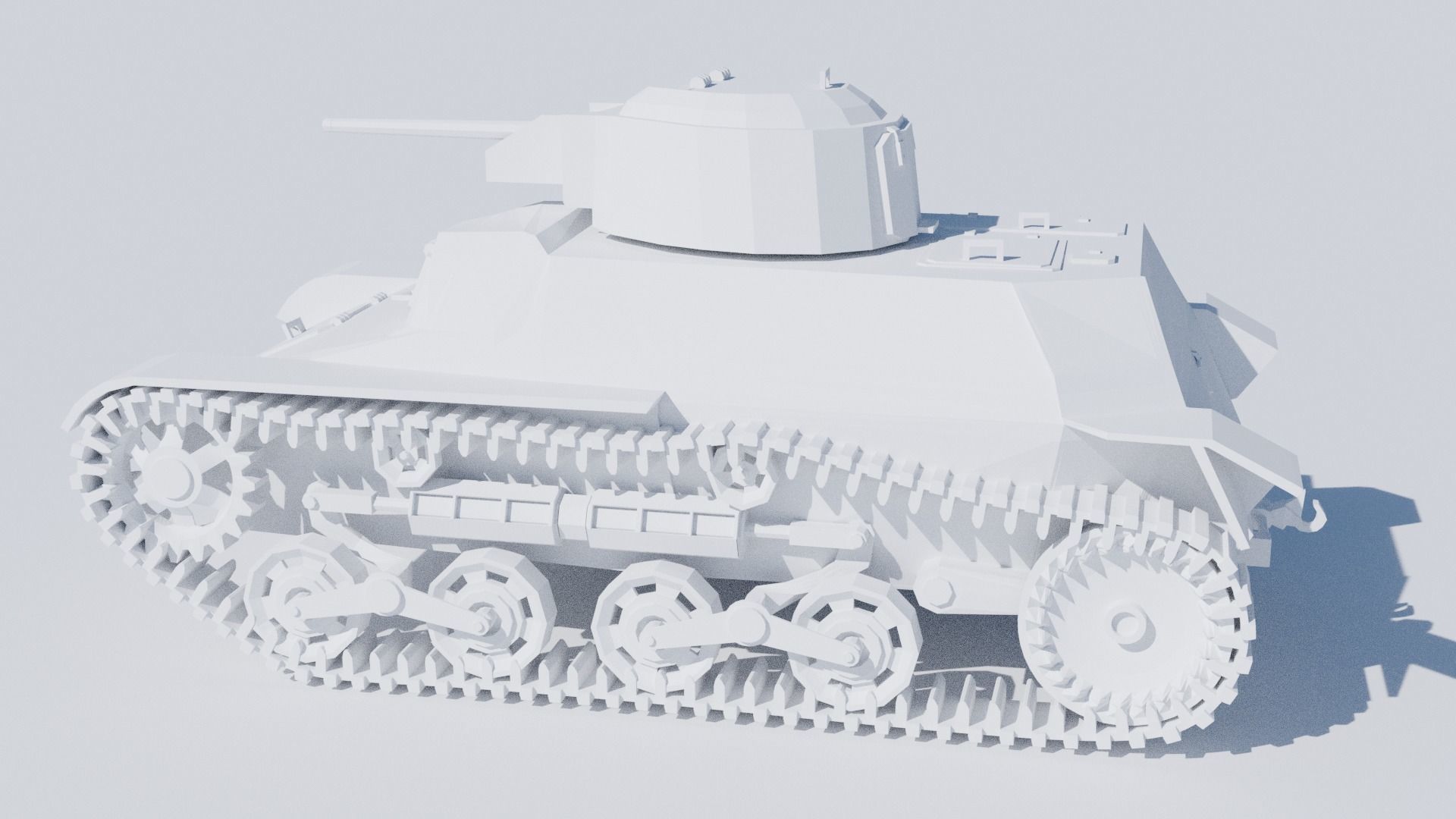 Type 97 Te-Ke tankette Low-poly 3D model_5