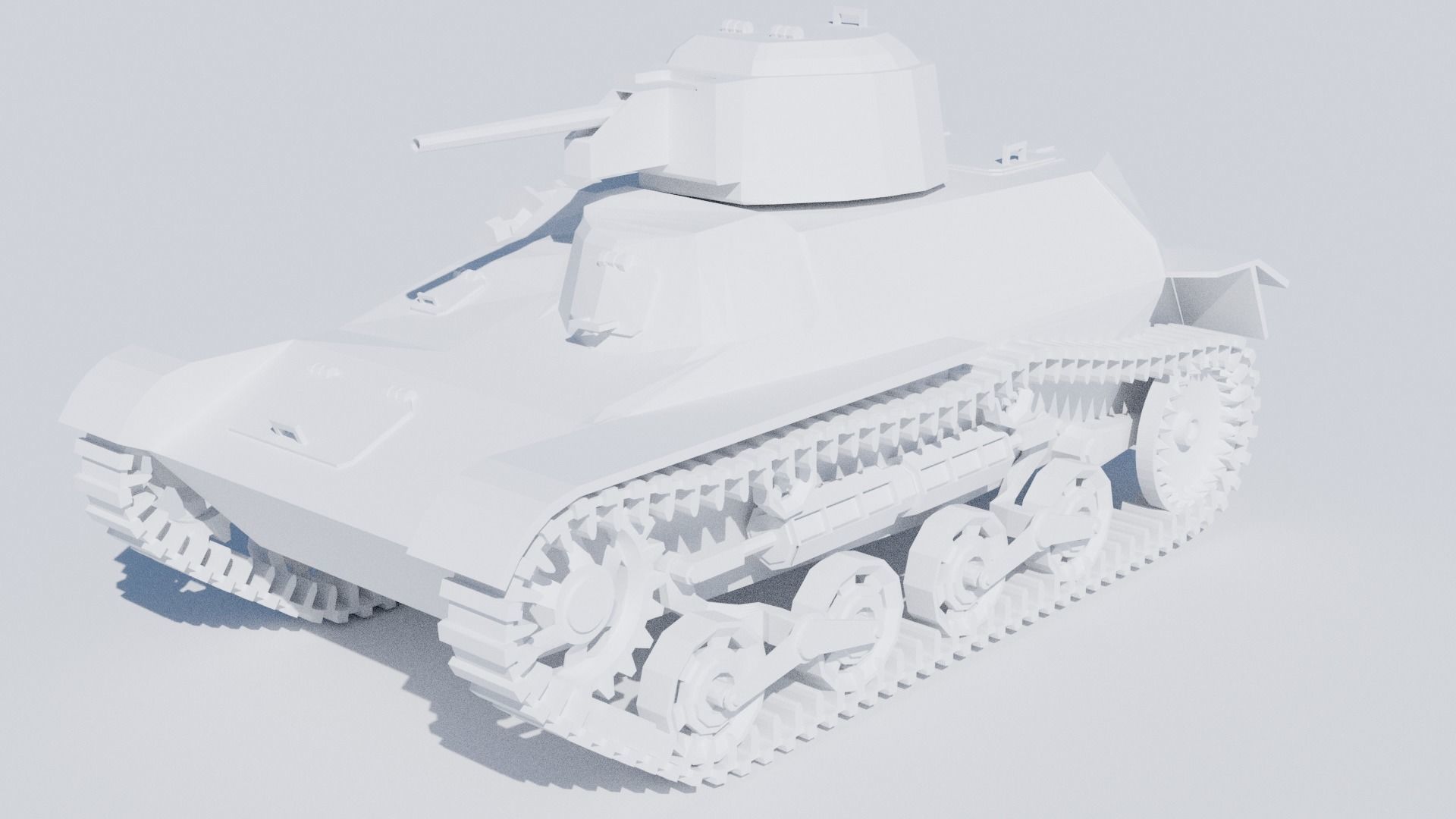 Type 97 Te-Ke tankette Low-poly 3D model_3
