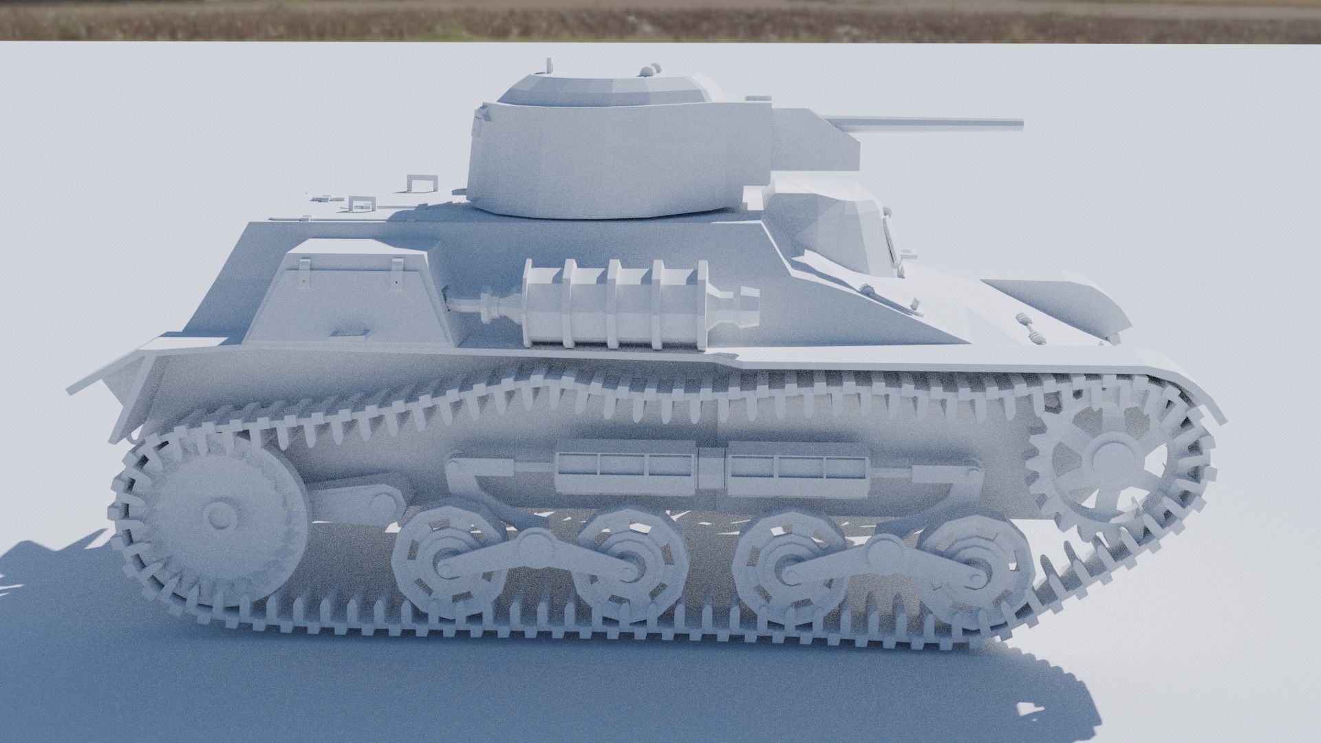 Type 97 Te-Ke tankette Low-poly 3D model_9