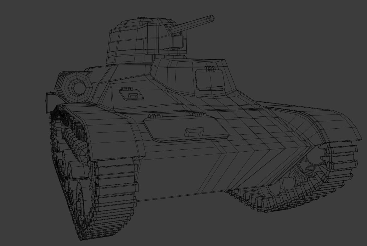 Type 97 Te-Ke tankette Low-poly 3D model_4