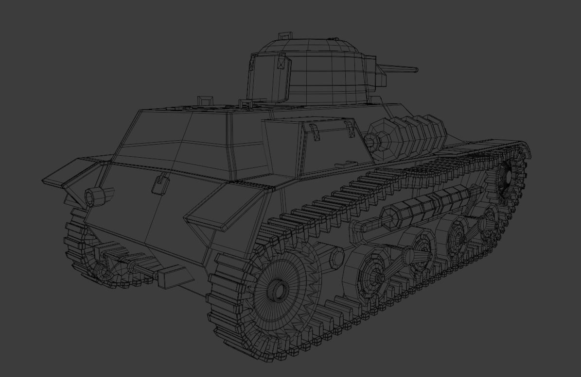 Type 97 Te-Ke tankette Low-poly 3D model_11