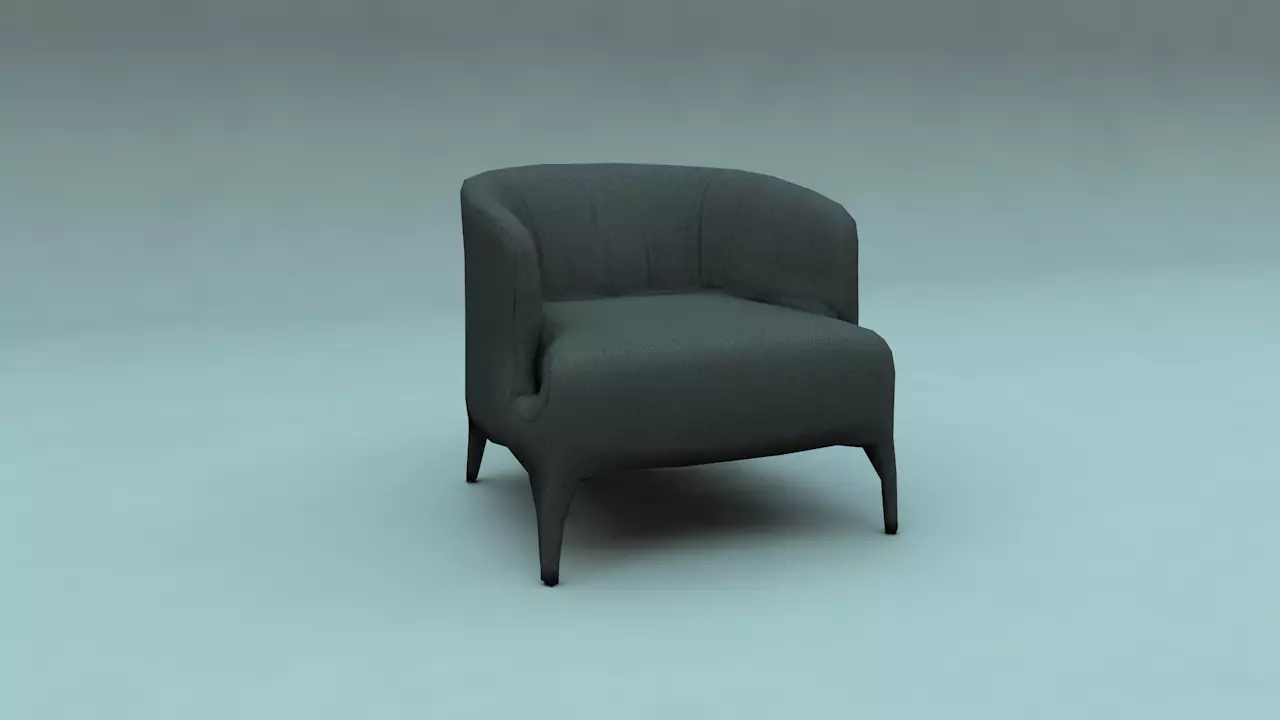 Arm Chair  Low-poly 3D model_0