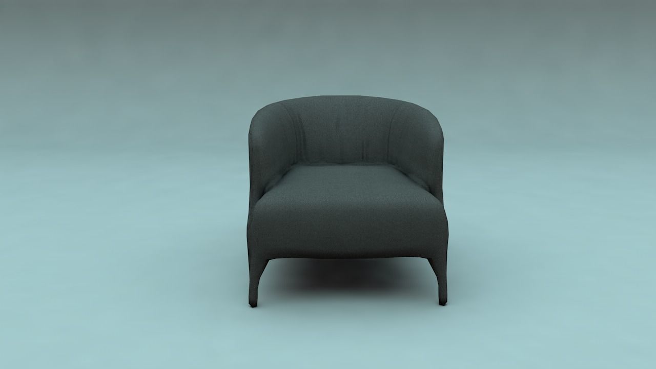 Arm Chair  Low-poly 3D model_1