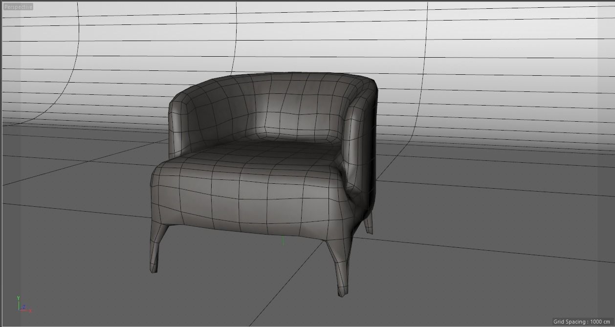 Arm Chair  Low-poly 3D model_3