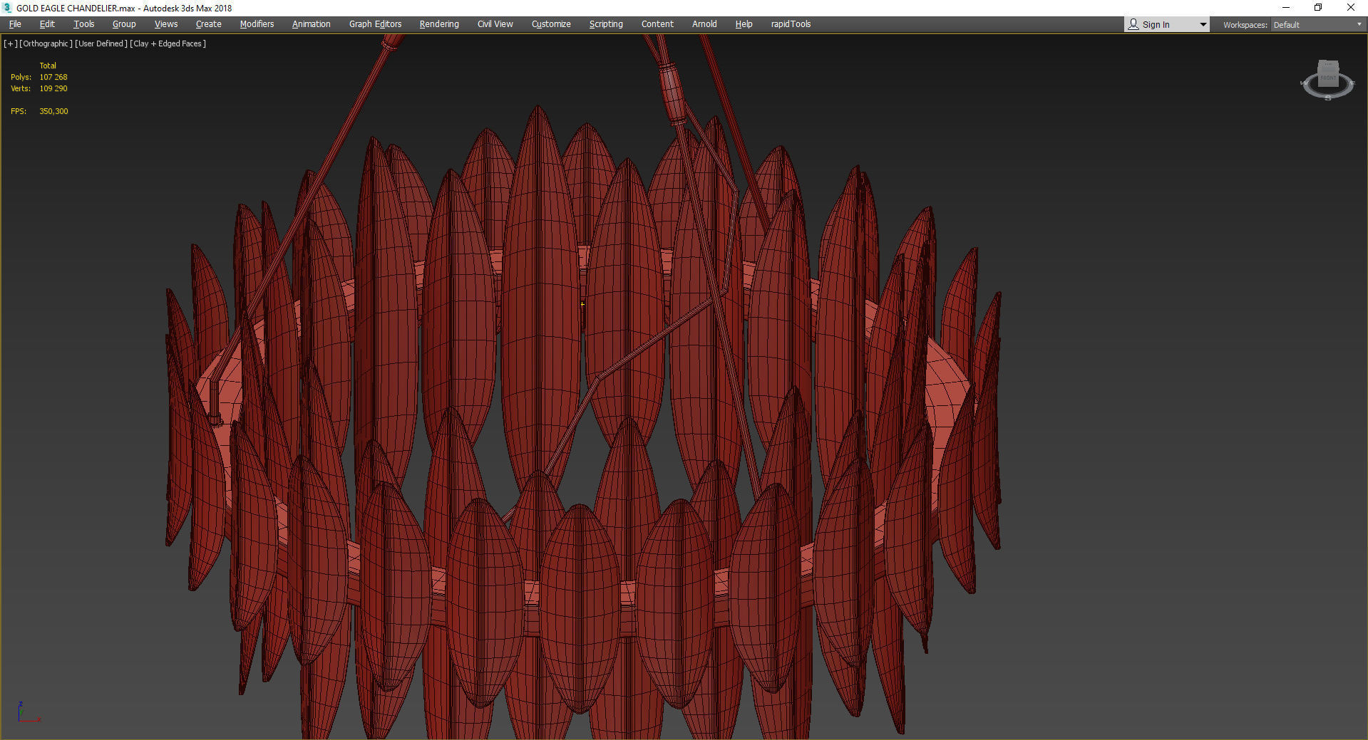 GOLD EAGLE CHANDELIER Low-poly 3D model_5