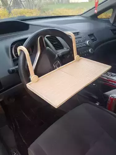 Steering Wheel Dining Table for the car