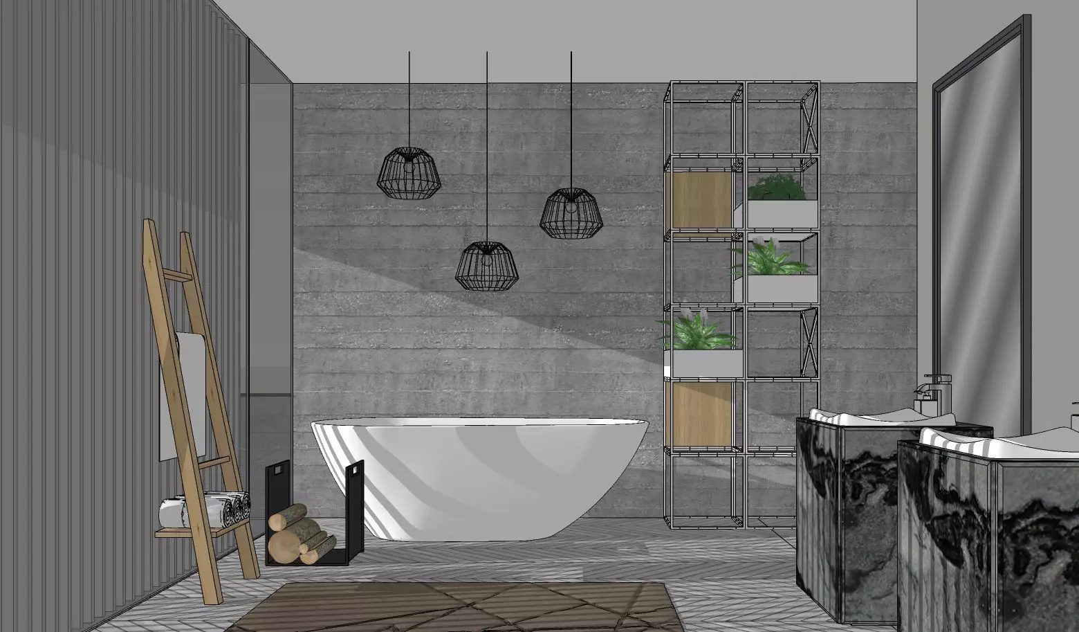 Bathroom modern 3D model_0