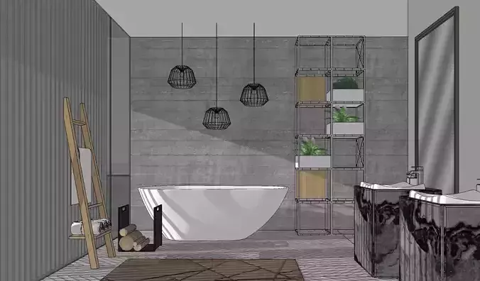 Bathroom modern 3D model