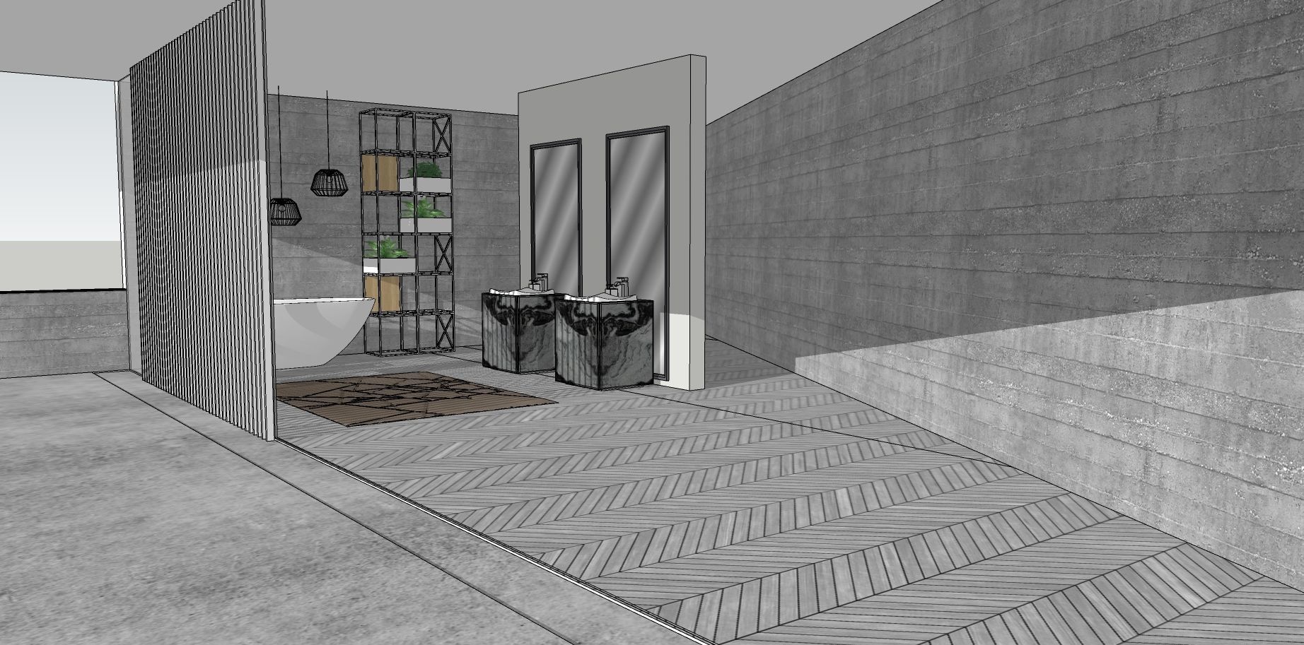 Bathroom modern 3D model_1