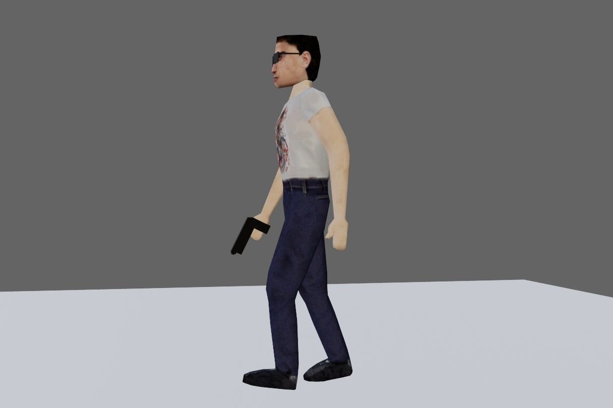 Animated Man Enemy - Unreal and Unity Low-poly 3D model_9