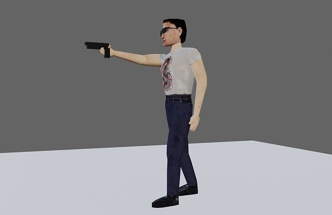 Animated Man Enemy - Unreal and Unity  Low-poly 3D model