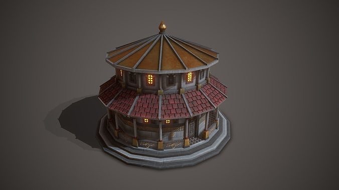 Ancient Temple Saturn Low-poly 3D model
