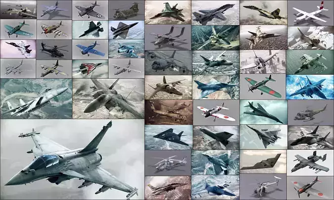 Pack 50 3DModel Aircraft