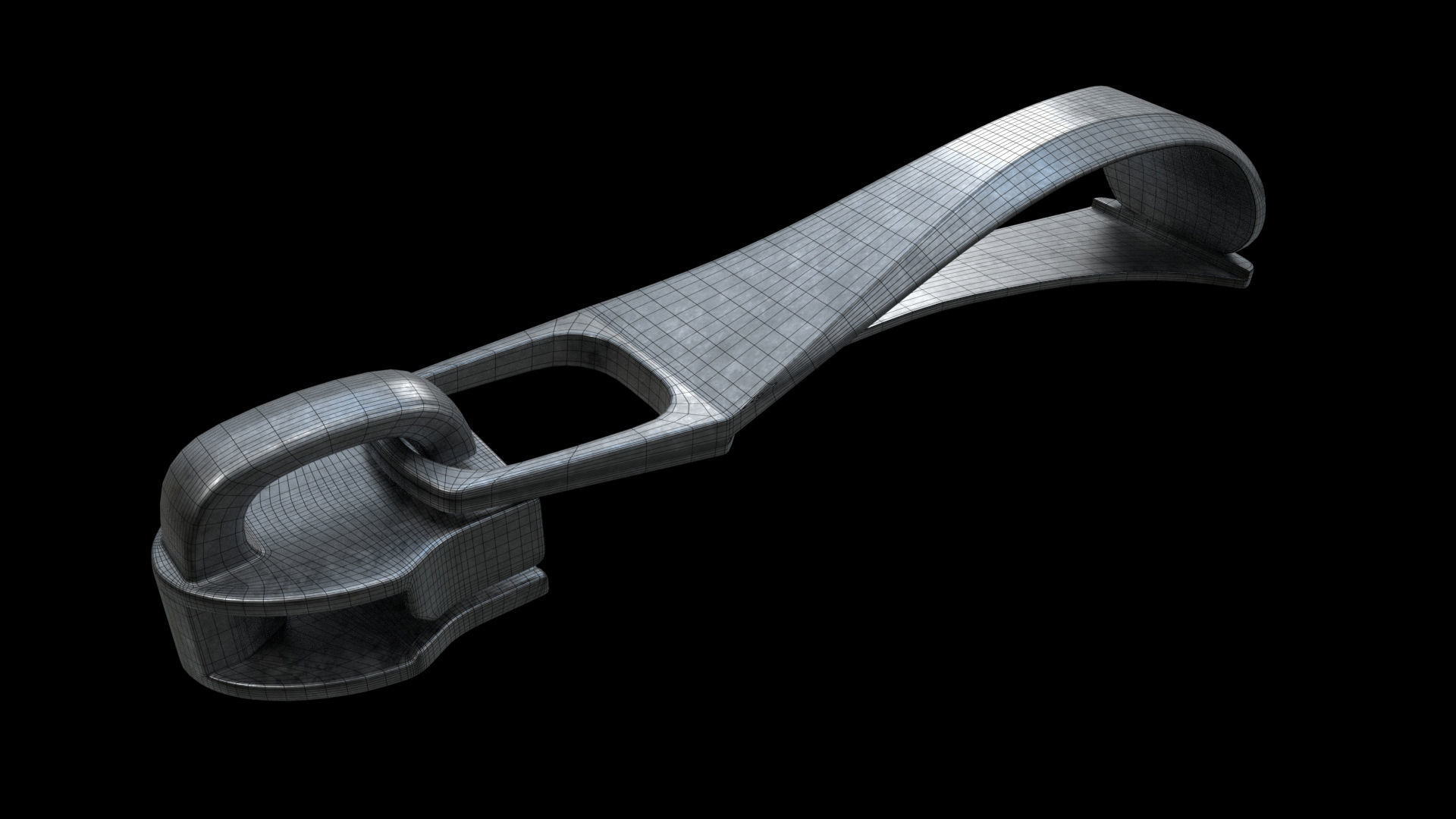 Zipper Puller with Slider  003 Low-poly 3D model_9