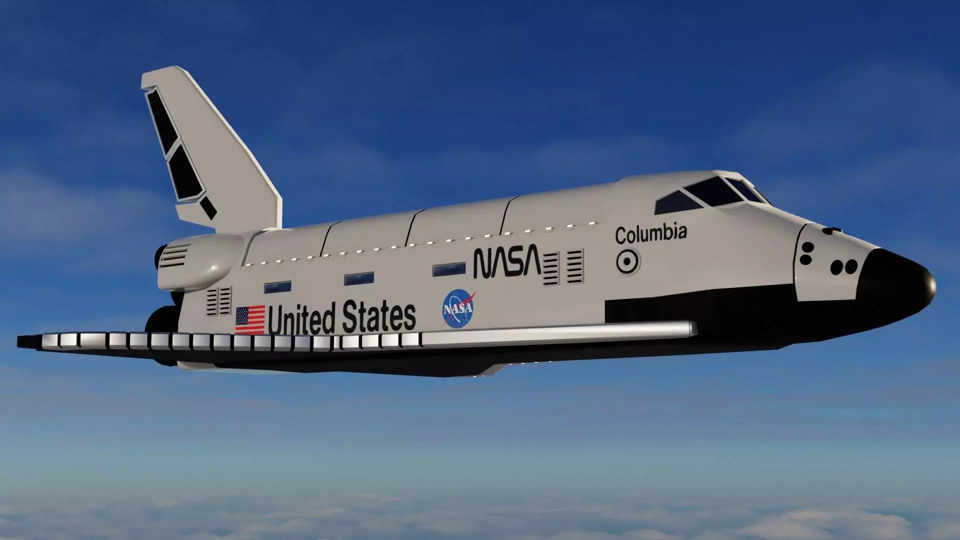 Space Shuttle  Low-poly 3D model_0
