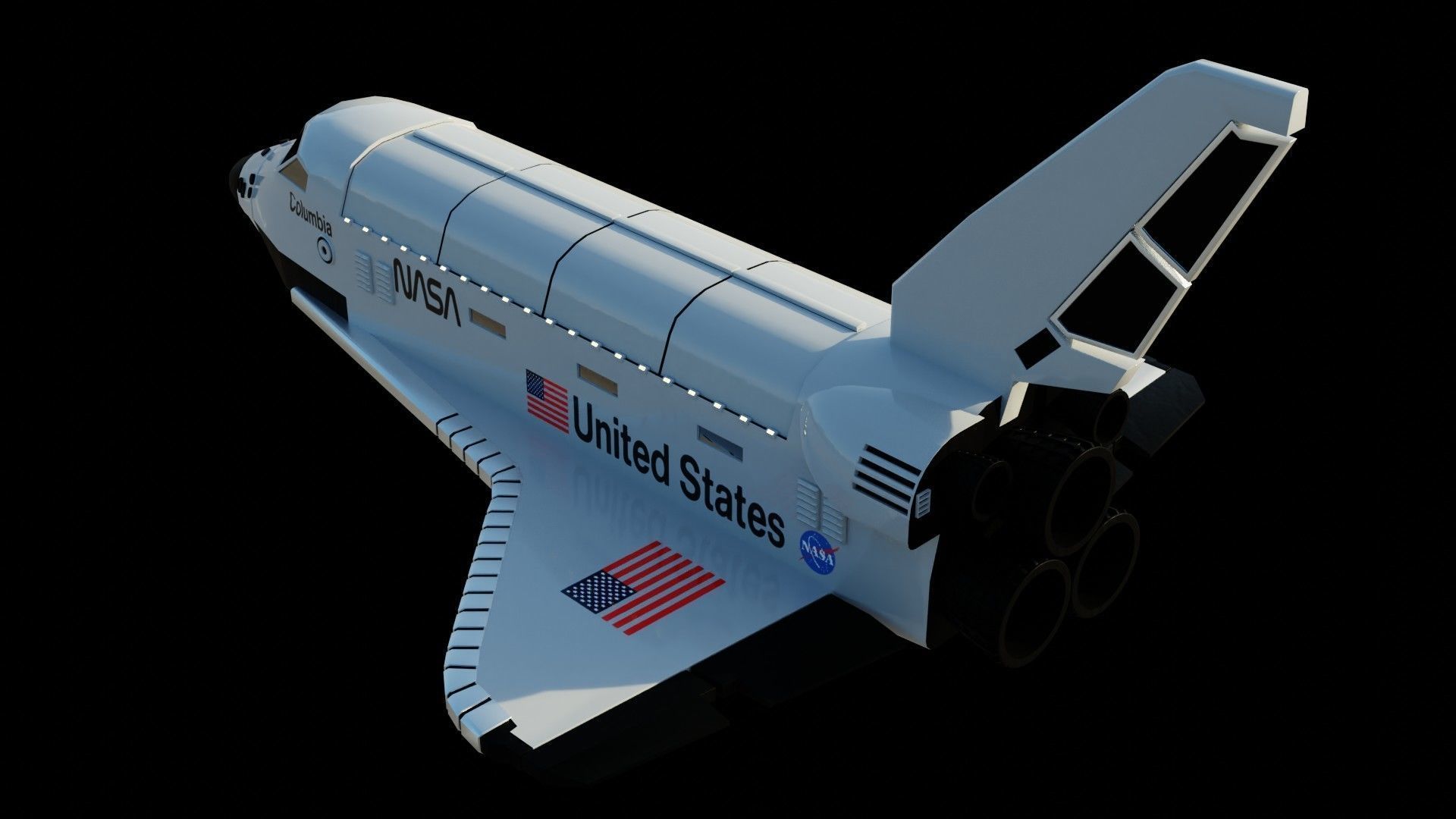 Space Shuttle  Low-poly 3D model_3