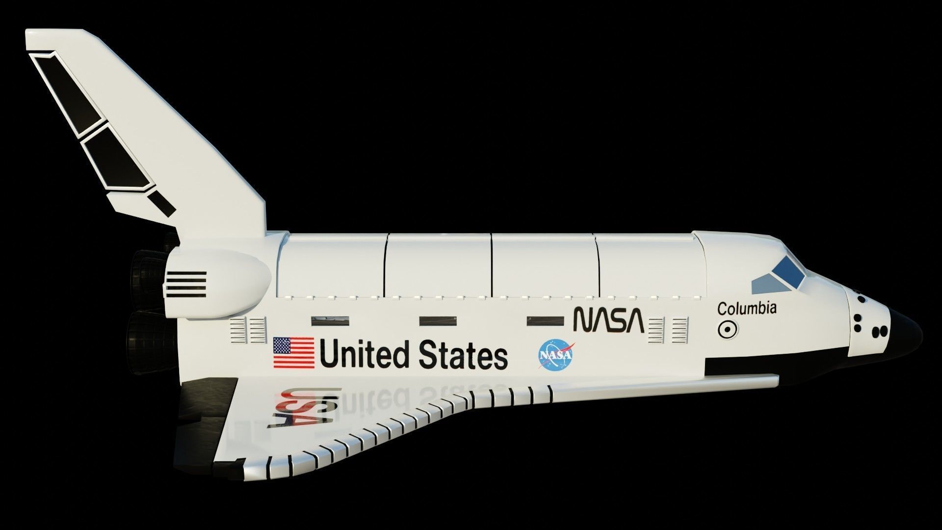 Space Shuttle  Low-poly 3D model_1