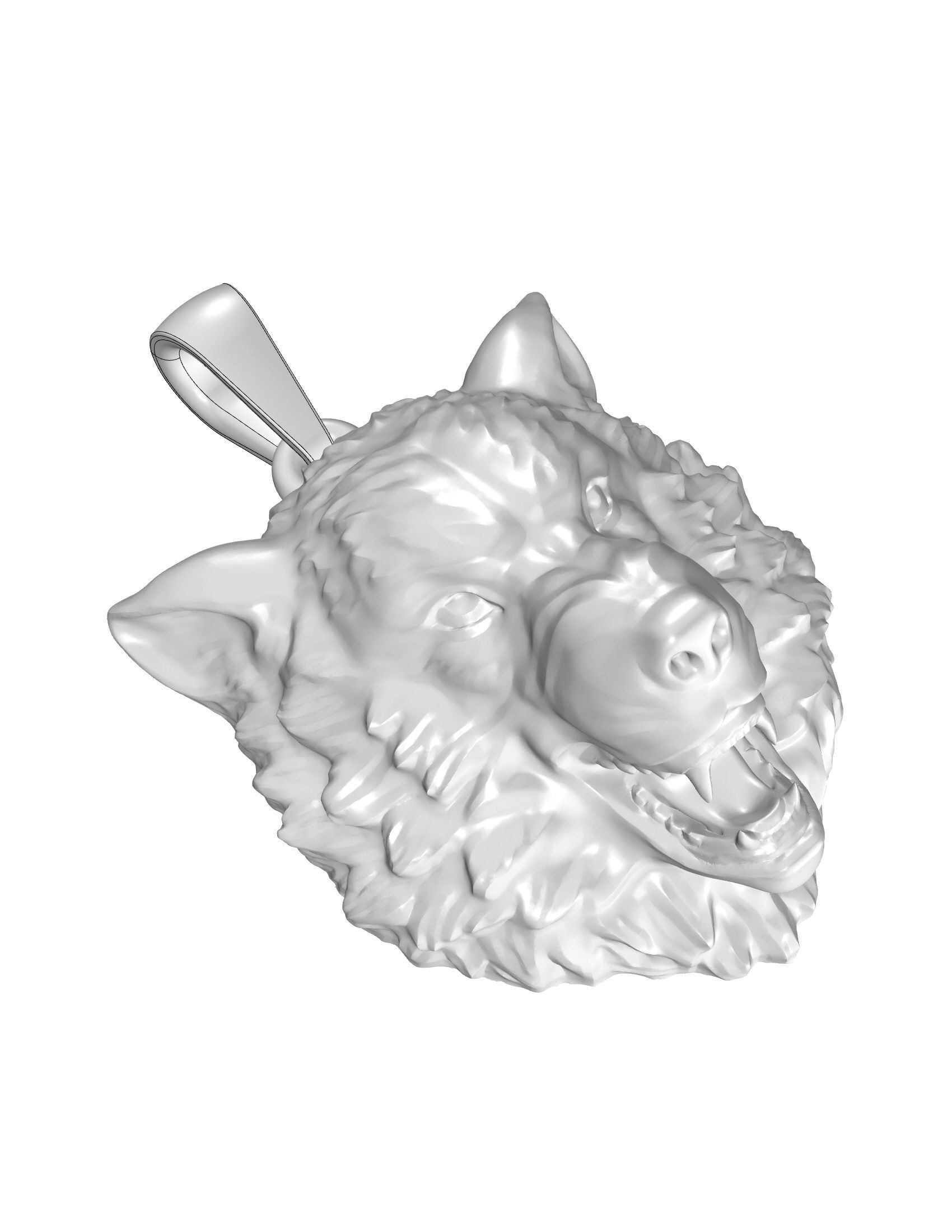 Wolf pendant 3D print model_6