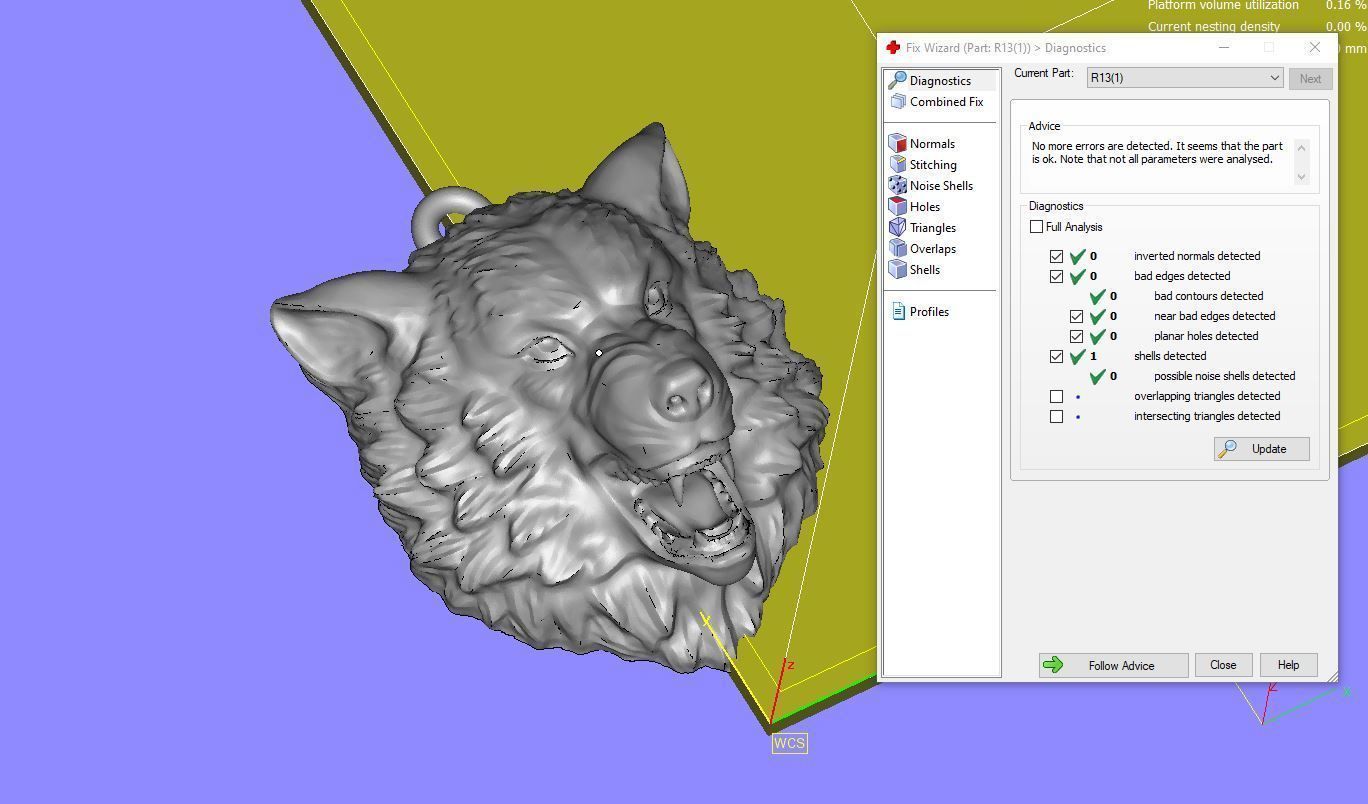 Wolf pendant 3D print model_10