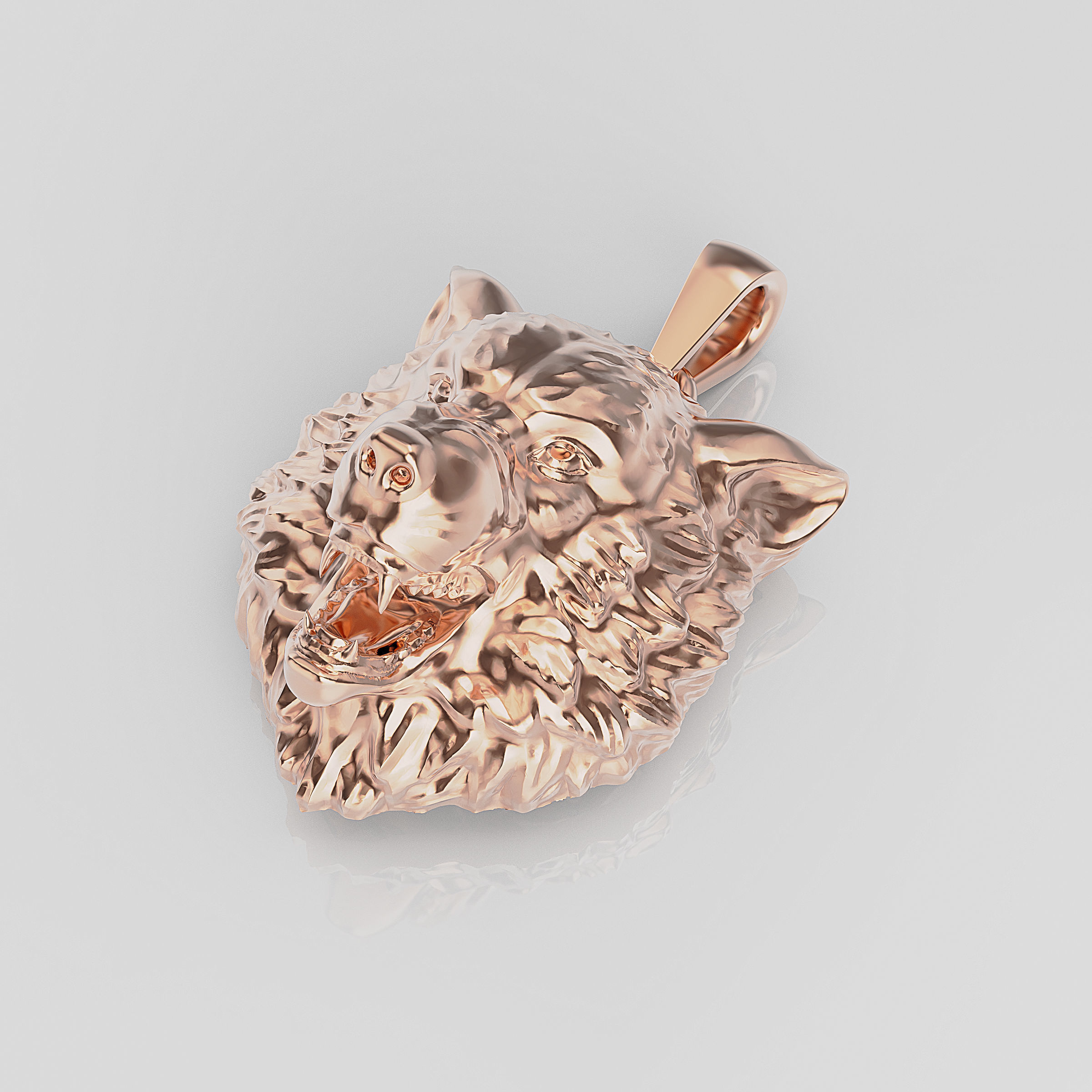 Wolf pendant 3D print model_13