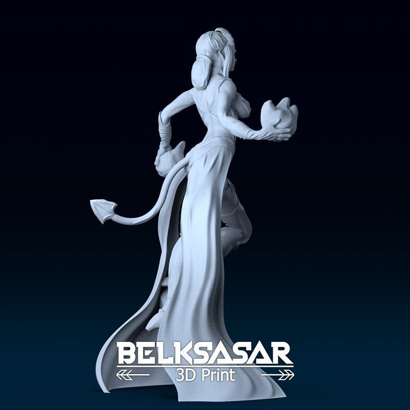 Female Warlock Tiefling 3D print model_4