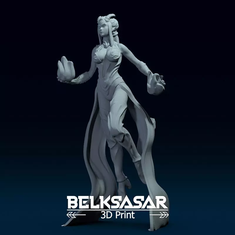 Female Warlock Tiefling 3D print model_0