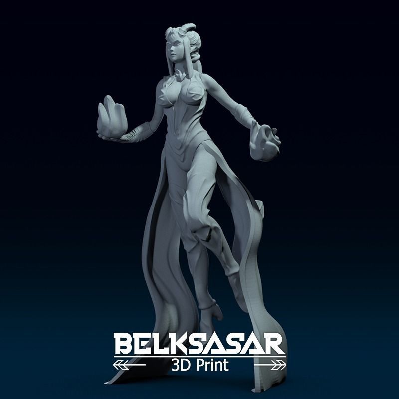 Female Warlock Tiefling 3D print model_1