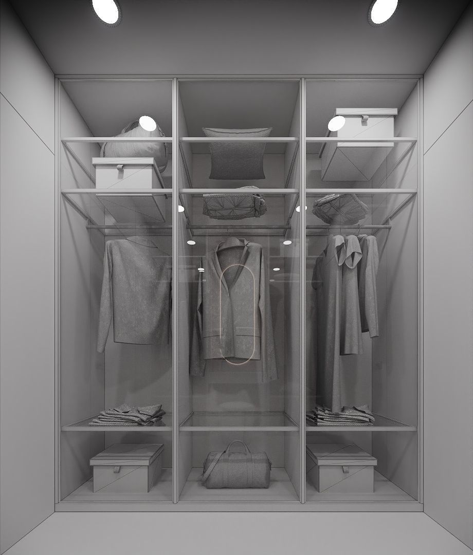 Dressing Room in Bedroom Corona 3D model_4