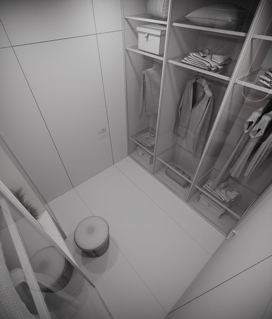 Dressing Room in Bedroom Corona 3D model_7