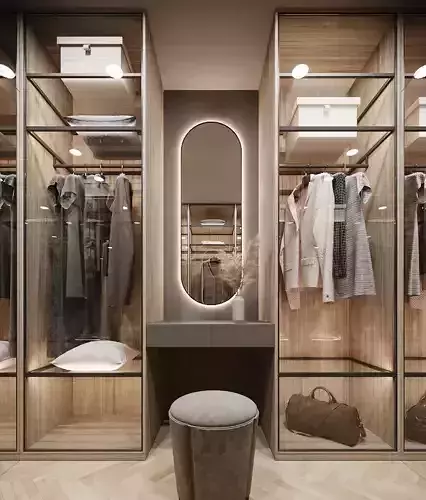 Dressing Room in Bedroom Corona 3D model