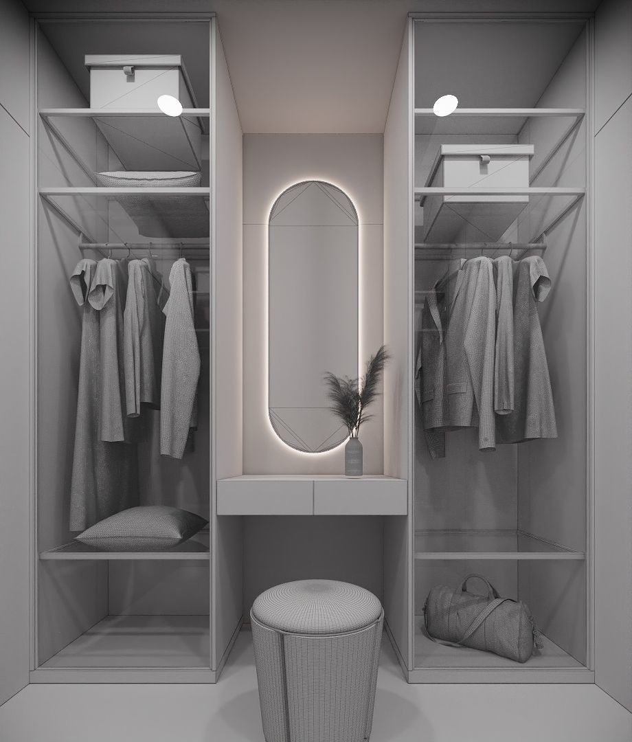 Dressing Room in Bedroom Corona 3D model_5