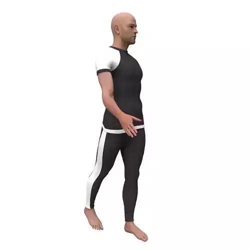 3d realistic man with clothing sport 3D model