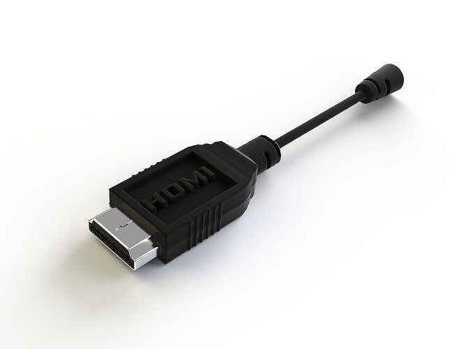 HDMI wire Low-poly 3D model