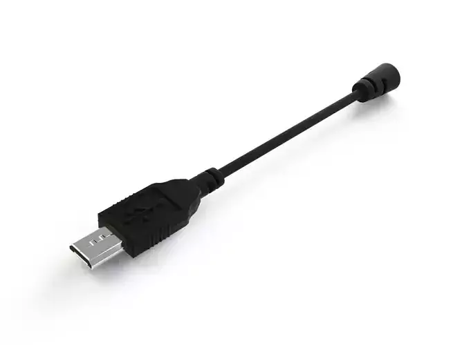 Micro usb wire Low-poly 3D model