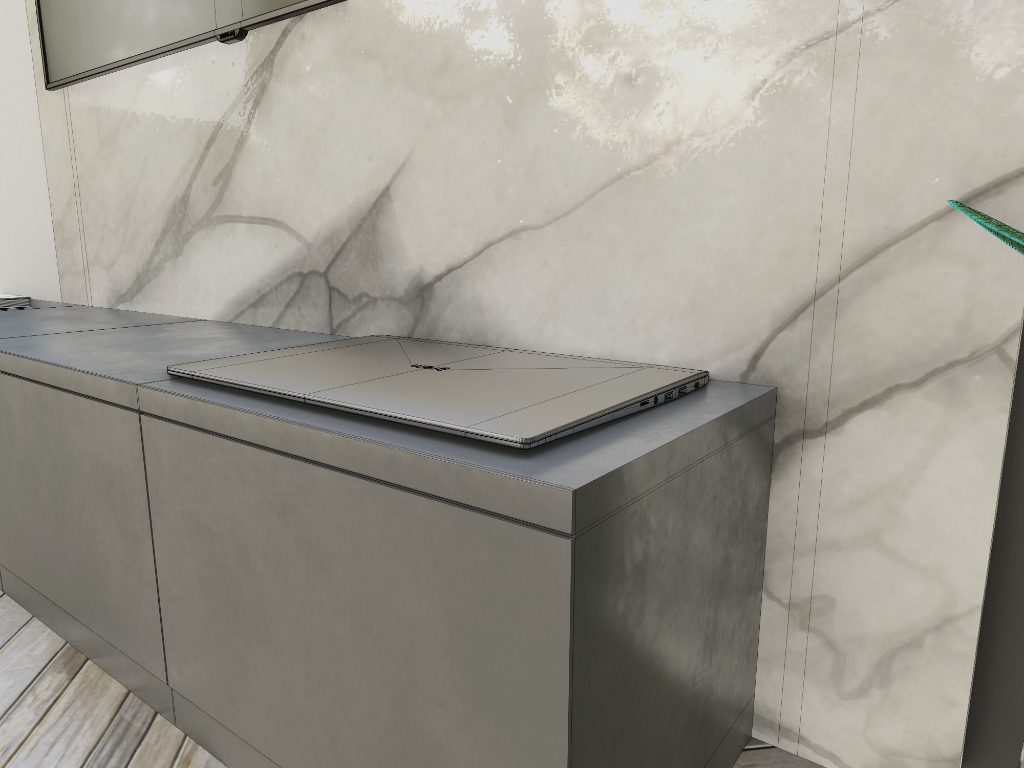 Modern Realistic bedroom Low-poly 3D model_9