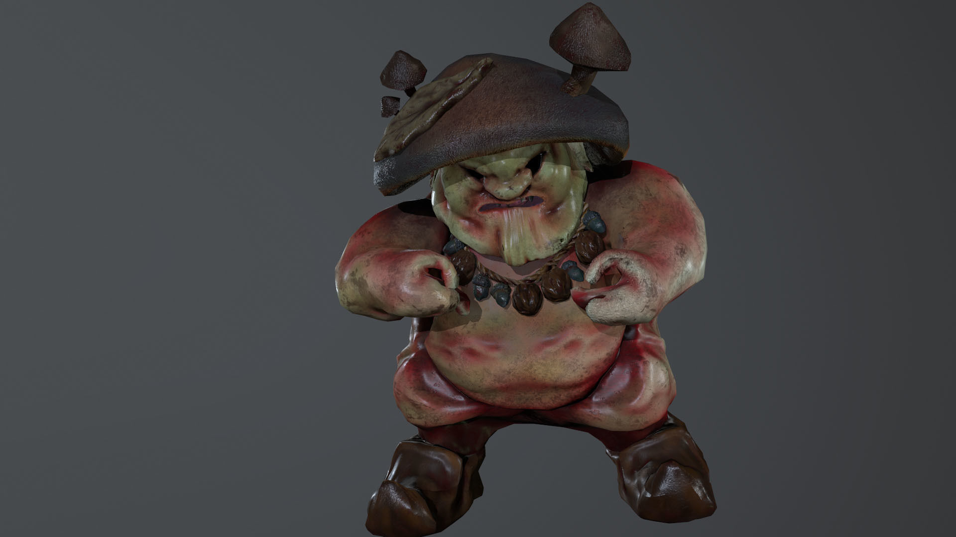 Angry Mushroom 3D character Low-poly 3D model_8