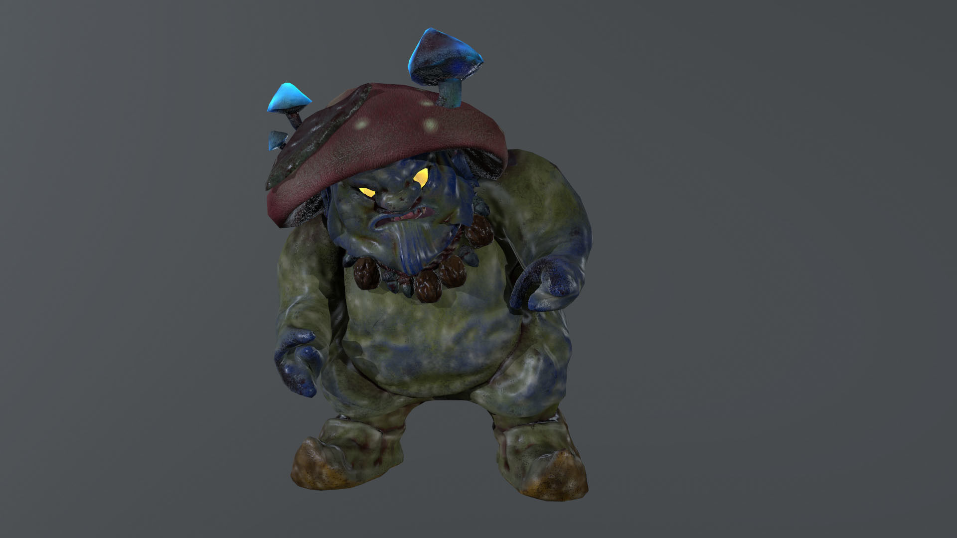 Angry Mushroom 3D character Low-poly 3D model_10