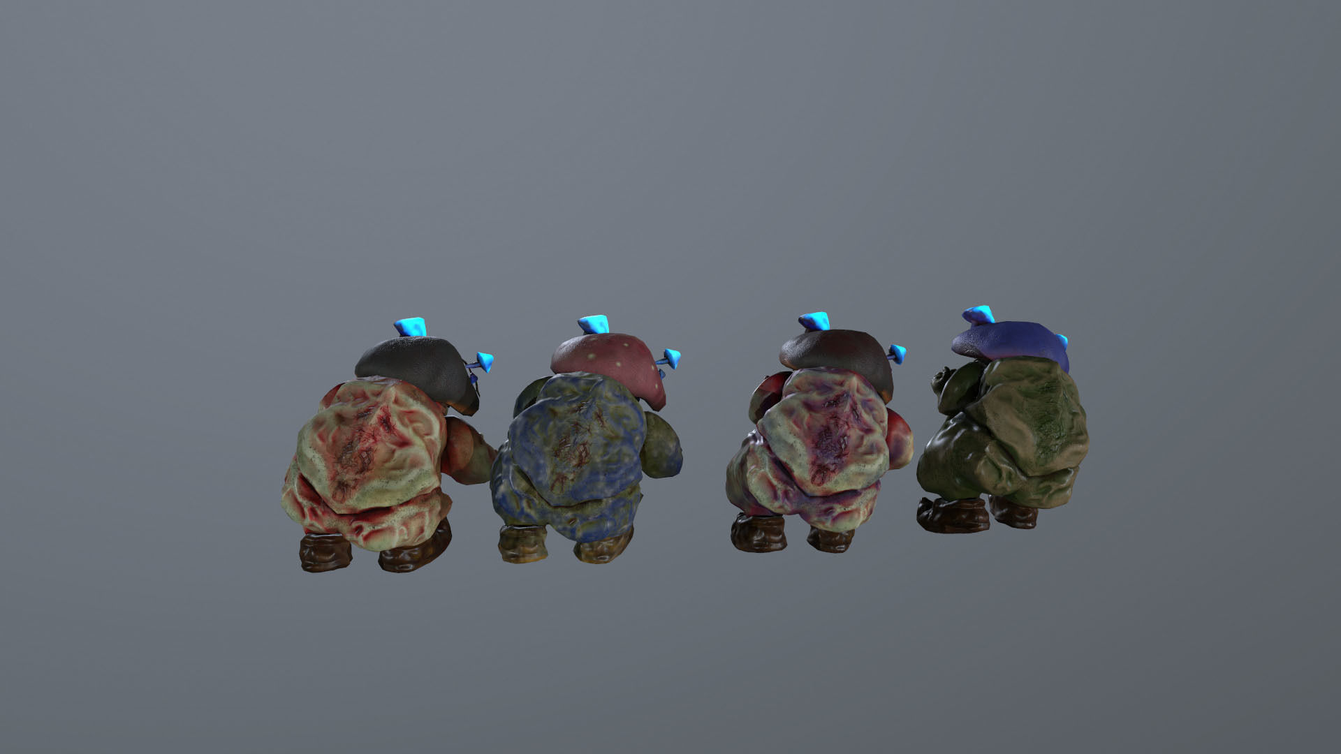 Angry Mushroom 3D character Low-poly 3D model_2