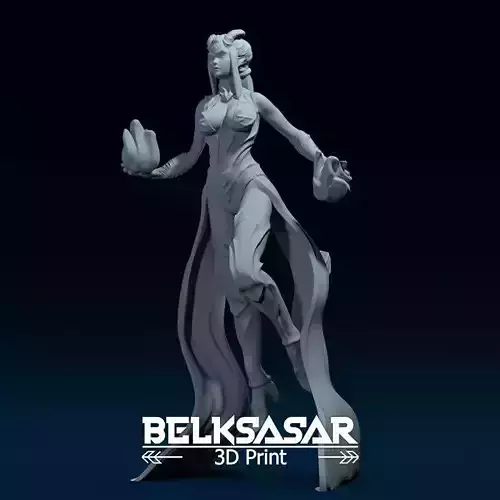 Female Warlock Tiefling And NUDE version 3D print model