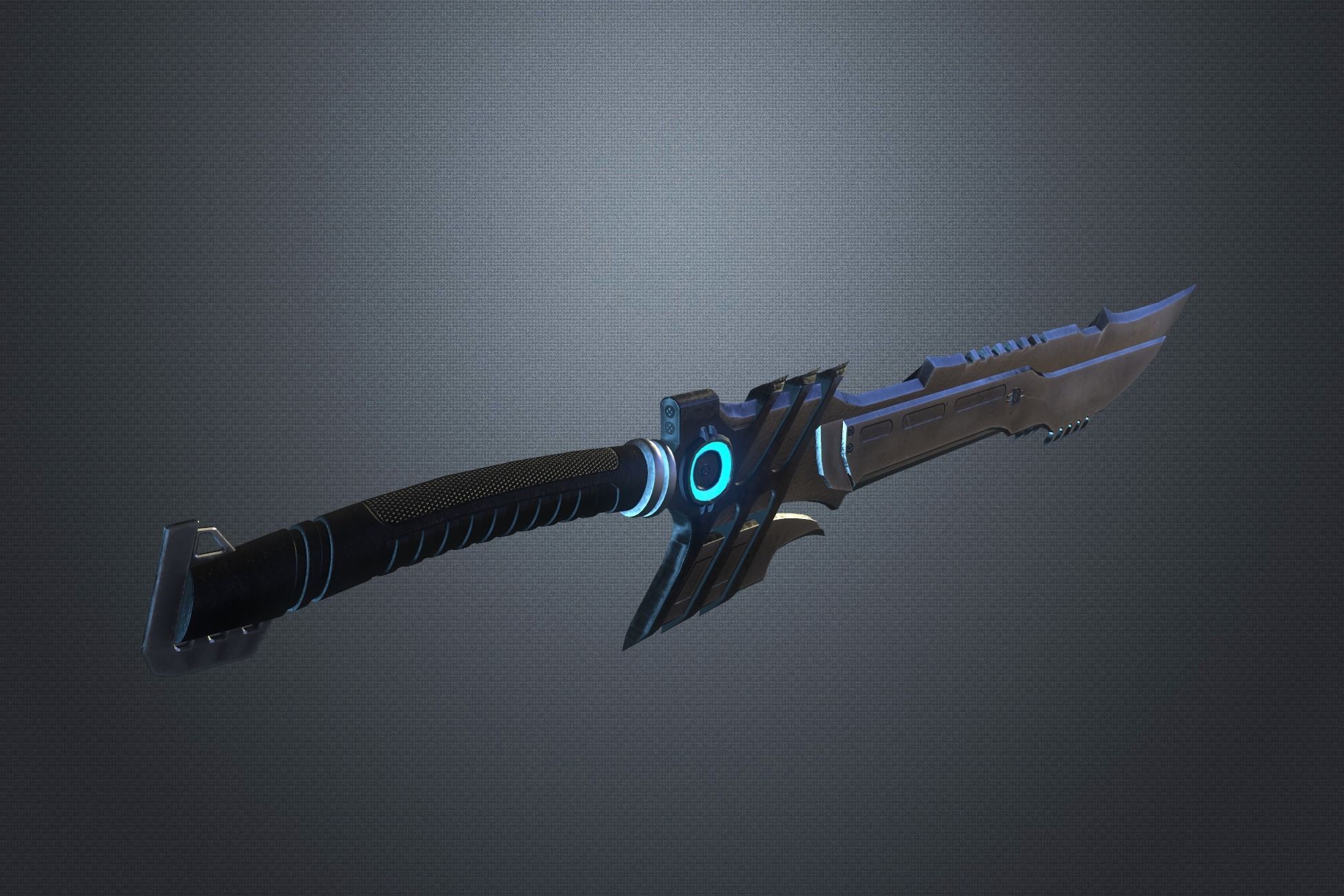 Sci-fi Short Sword Low-poly 3D model_9