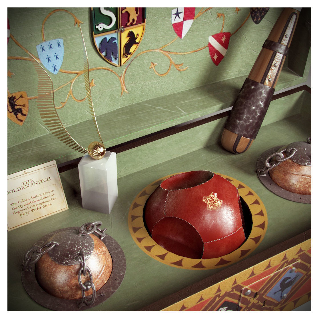 Quidditch game set 3D model_1