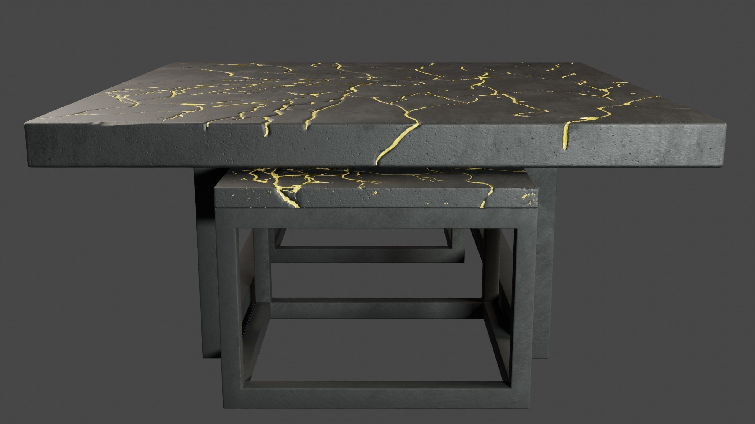 KINTSUGI COFFEE TABLE SET Low-poly 3D model_15