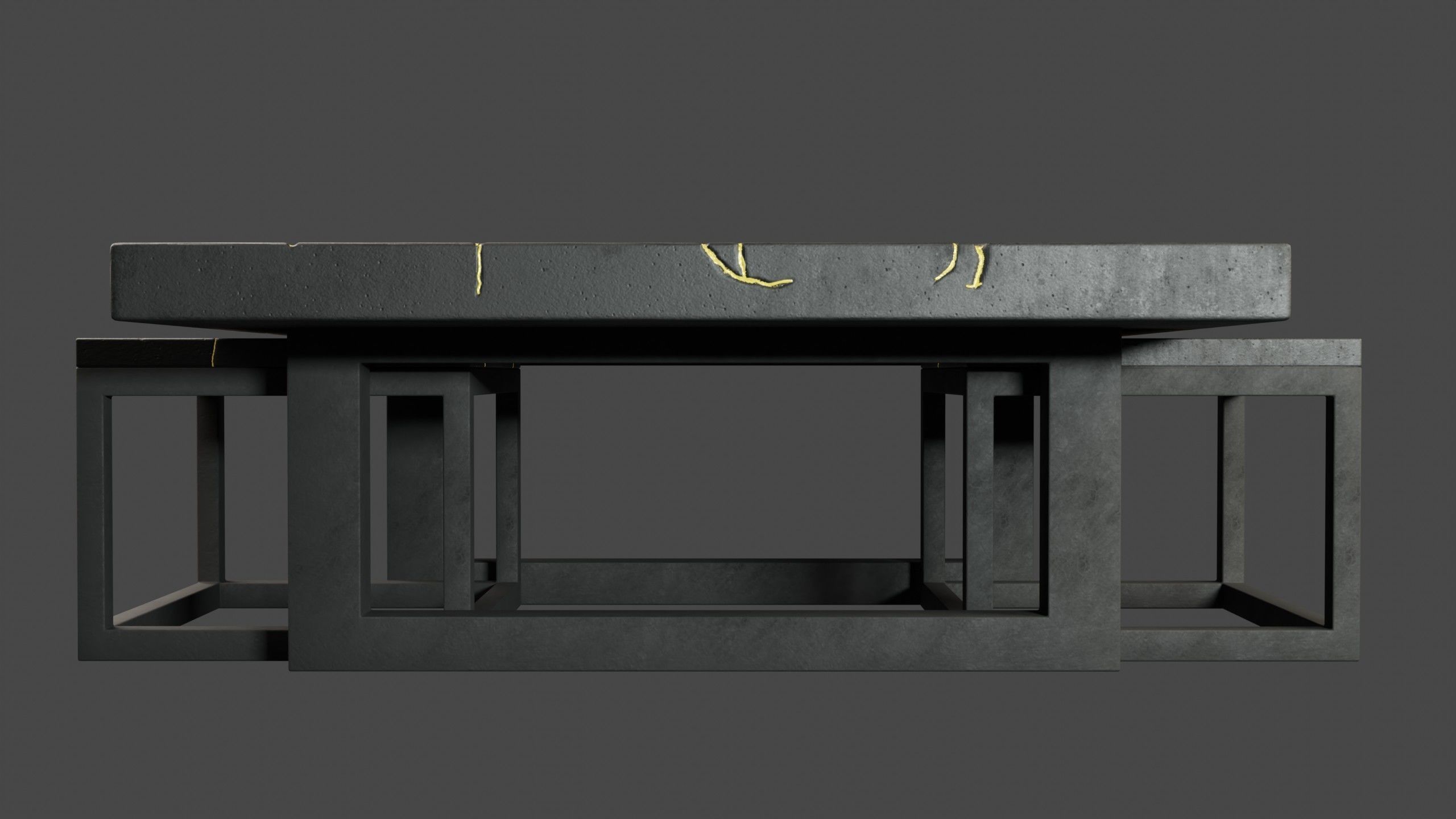 KINTSUGI COFFEE TABLE SET Low-poly 3D model_19