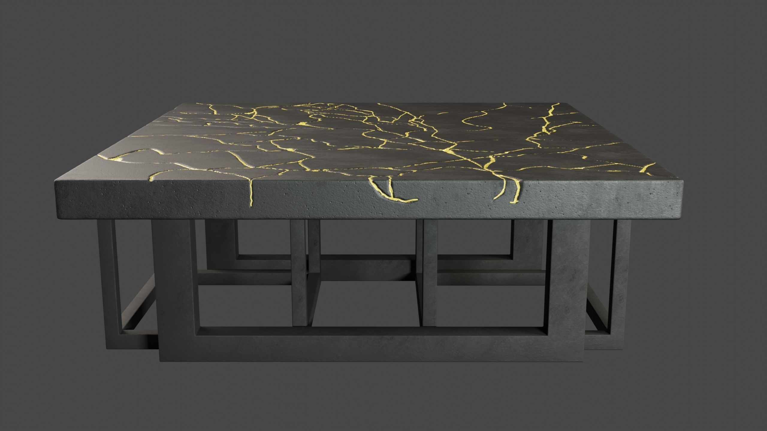 KINTSUGI COFFEE TABLE SET Low-poly 3D model_17