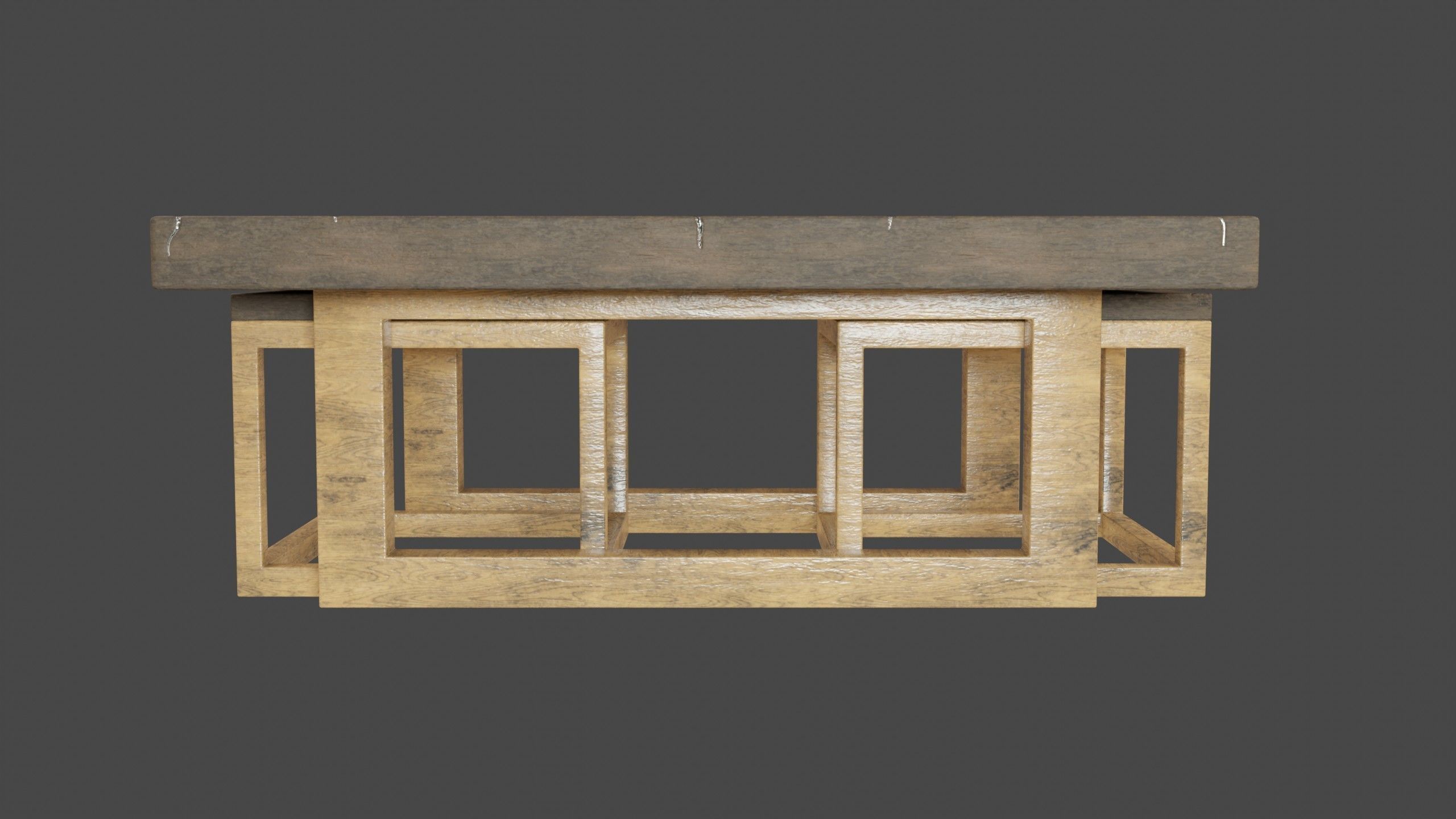 KINTSUGI COFFEE TABLE SET Low-poly 3D model_18