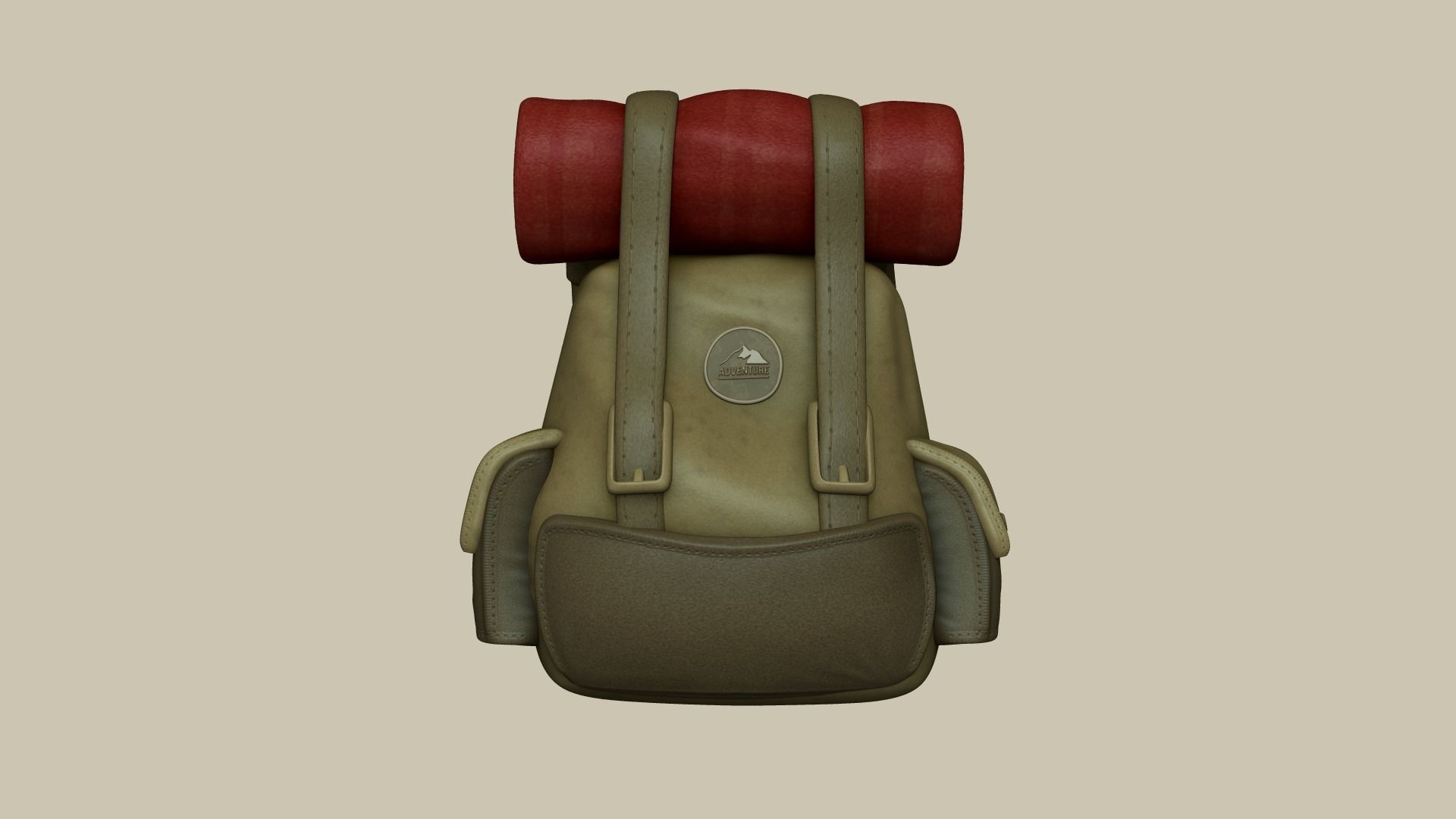 Camping Adventurer Backpack - Character Costume Low-poly 3D model_1