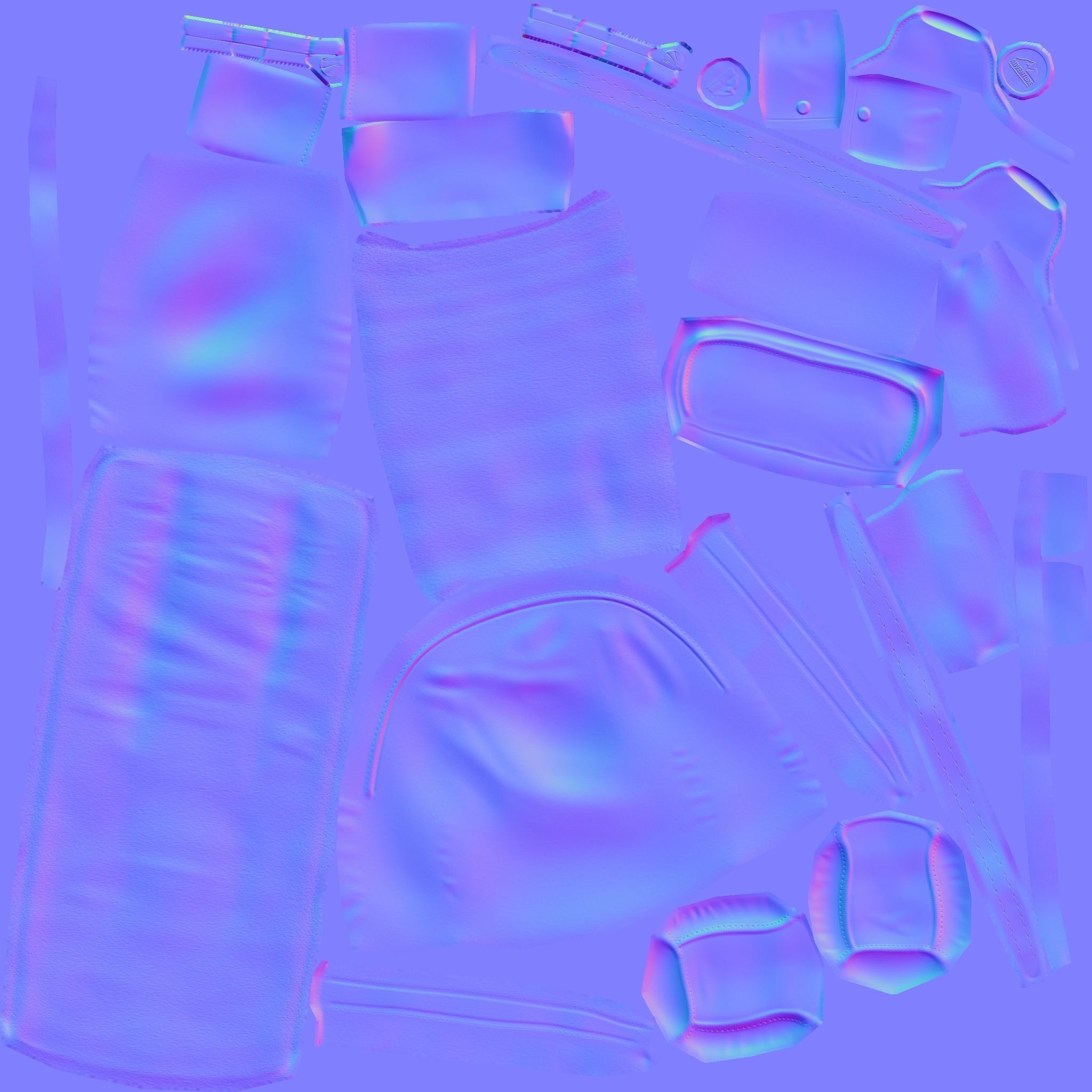 Camping Adventurer Backpack - Character Costume Low-poly 3D model_16